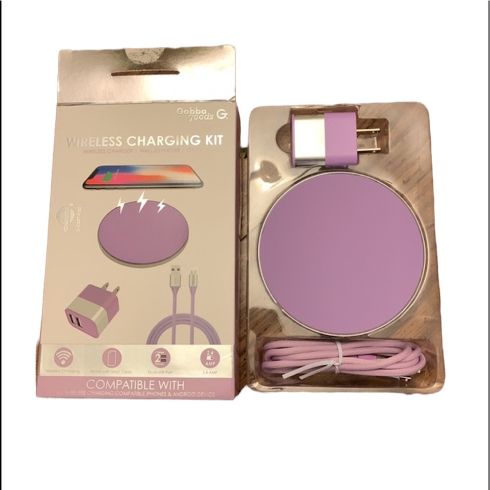 Gabba goods Purple Wireless Charging Kit.